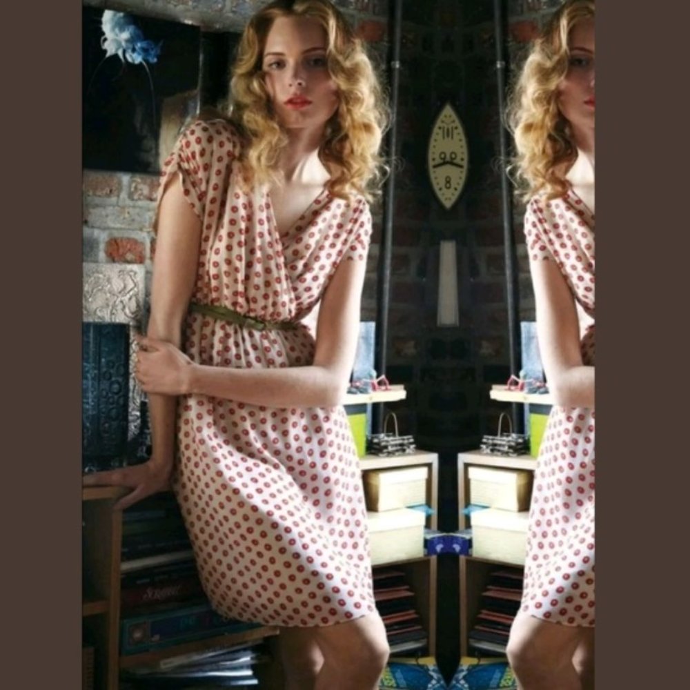 The Addison Story Silk Collecting Dots Wrap Dress